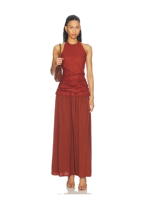 FAITHFULL THE BRAND Tali Maxi Dress in Brown. Size XS. Also in S, M, L, XL.
