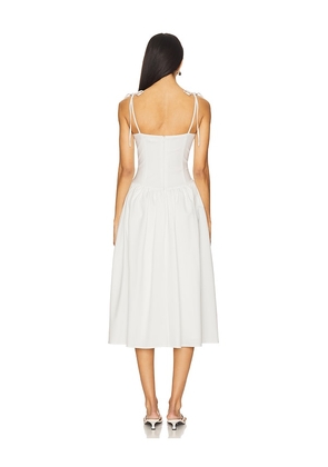 MORE TO COME Theresa Midi Corset Dress in White. Size M. Also in XXS, XS, S, L, XL.