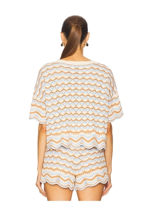LSPACE Sunchaser Top in Cream,Baby Blue. Size L. Also in XL.