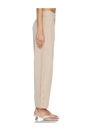 LNA Cross Creek Check Pant in Brown. Size S. Also in XS, M.