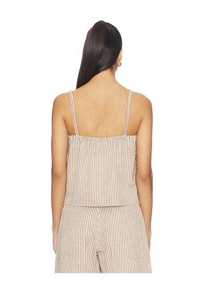LNA Brandy Check Top in Brown. Size S. Also in L, XL.
