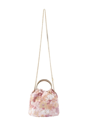 olga berg Alfie Floral Sequin Bag in Blush.