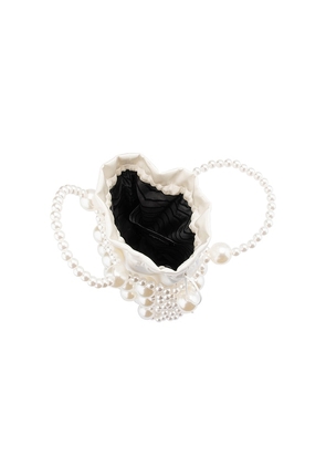 olga berg Sammy Beaded Cage Bag in Metallic Neutral.