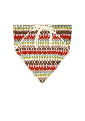 My Beachy Side Multi Striped Hand Crocheted Bandana in Red.