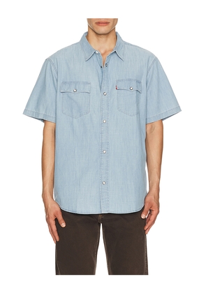 LEVI'S Short Sleeve Relaxed Fit Western Shirt in Blue. Size S. Also in M, L, XL/1X.