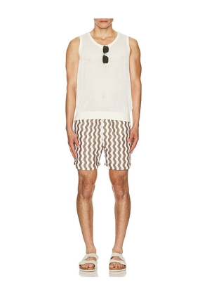 OAS Fine Waver Swim Shorts in Cream,Olive. Size S. Also in M, L, XL/1X.