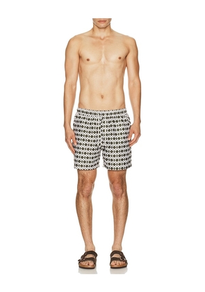 OAS Pine Mitu Swim Shorts in Army,White. Size S. Also in M, L, XL/1X.