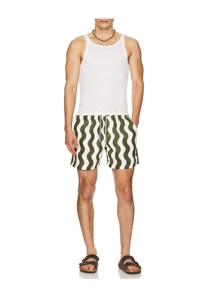 OAS Forest Waver Swim Shorts in Cream,Army. Size S. Also in M, L.