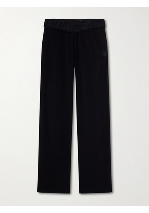 Isabel Marant - Guylene Lace-trimmed Silk-crepe Straight-leg Pants - Black - FR 34,FR 36,FR 38,FR 40,FR 42
