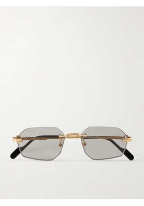 Cartier Eyewear - Première De Cartier Round-frame Metal And Acetate Sunglasses - Gray - One size