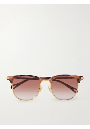 Chloé - Tubolar D-frame Acetate And Gold-tone Sunglasses - Tortoiseshell - One size