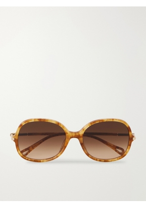 Chloé - Rounded-frame Acetate Sunglasses - Tortoiseshell - One size