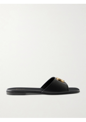 Gucci - Logo-embellished Leather Slides - Black - IT36,IT36.5,IT37,IT37.5,IT38,IT38.5,IT39,IT39.5,IT40,IT40.5,IT41