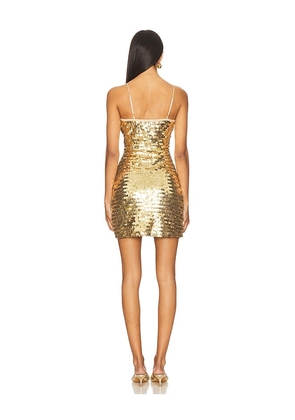Runaway The Label Kerrie Sequin Mini Dress in Metallic Gold. Size S. Also in L, XL, XS.