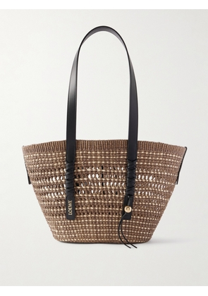 LOEWE - + Paula's Ibiza Braid Medium Leather-trimmed Raffia Tote - Green - One size