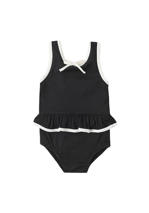 Rylee + Cru Skirted One Piece in Black. Size 12-18M. Also in 18-24M, 2-3yr, 4-5yr.