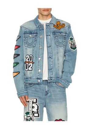 True Religion Varsity Jimmy Jacket in Blue. Size S. Also in M, L, XL/1X.