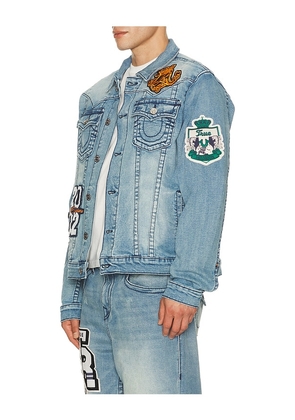 True Religion Varsity Jimmy Jacket in Blue. Size S. Also in M, L, XL/1X.