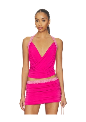 Tiger Mist Persi Cross Front Cowl Top in Pink. Size XS. Also in S, M, L.