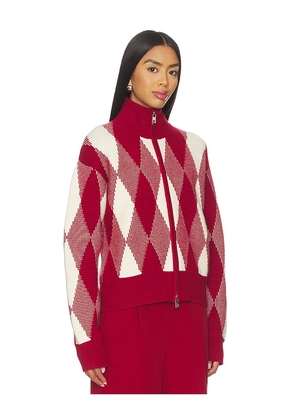 Varley Karina Jacquard Knit Jacket in Red. Size S. Also in M.