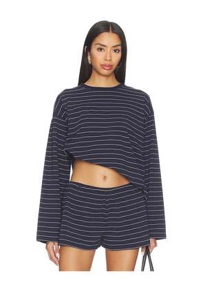WeWoreWhat Long Sleeve Boxy Shirt in Navy. Size S. Also in XS, XL.