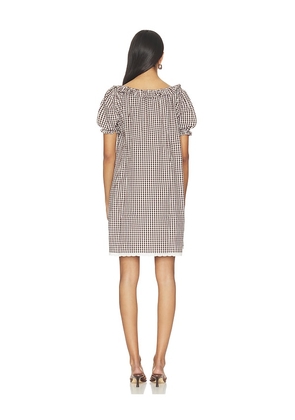 WeWoreWhat Puff Sleeve Button Up Mini Dress in Brown. Size S. Also in L, M, XS.