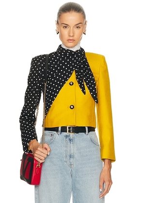 Valentino Shantung Jacket in Ocre  Nero  & Avorio - Yellow. Size 36 (also in ).