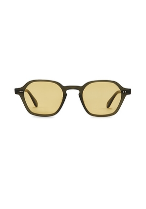 Garrett Leight Temescal Sun in Evergreen & Semi Flat Pure Maple - Green. Size all.