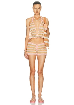 Akoia Swim Gita Short Set in Pink Multi - Pink. Size M (also in L, S, XS).