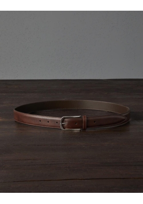 Brunello Cucinelli Brown Leather Regular Belt - 80 cm / 32 Inches