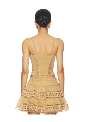 Charo Ruiz Ibiza Bustier Top Poppy in Tan. Size L. Also in S, M, XL.