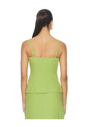 ALIGNE Apple Linen Mix Waistcoat in Green. Size 0. Also in 2, 6, 8, 10.