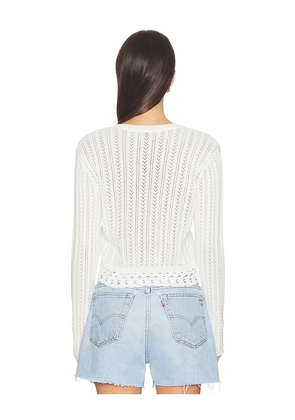 CAMI NYC Lilibeth Pointelle Cardigan in White. Size L. Also in S, XL.