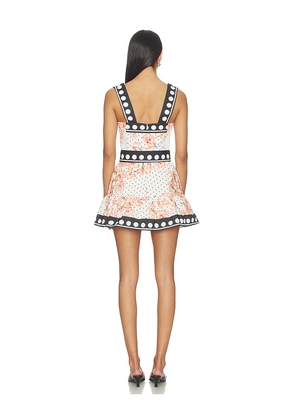 Amanda Uprichard x REVOLVE Lena Skort Romper in Pink,White. Size L. Also in S, XL, XS.