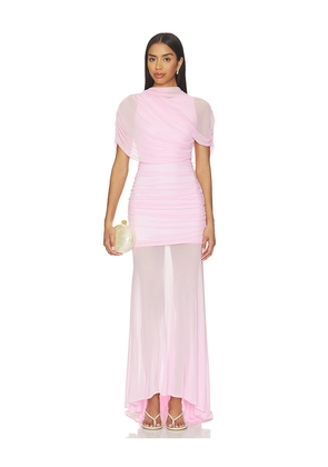 Amanda Uprichard X Revolve Evianna Mesh Gown in Pink. Size L. Also in M, S, XL, XS.