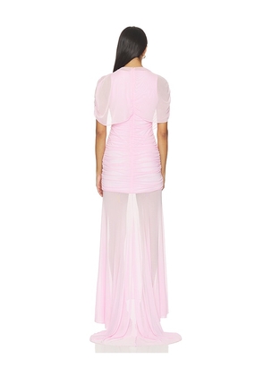 Amanda Uprichard X Revolve Evianna Mesh Gown in Pink. Size L. Also in S, XS.