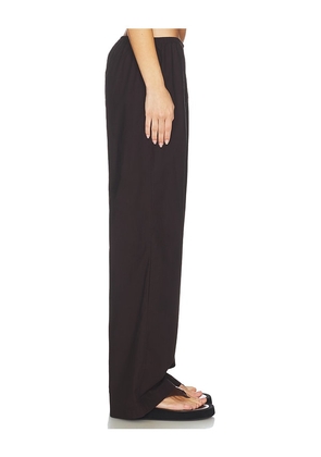 DONNI. The Pop Simple Pant in Chocolate. Size L. Also in XS, XL.