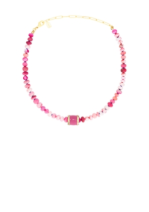 Elizabeth Cole Chroma Necklace in Pink.