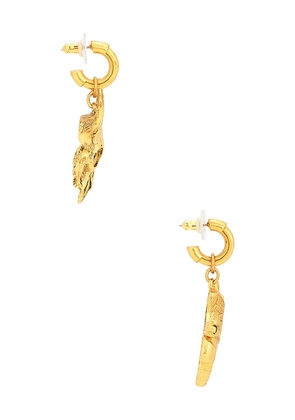 Elizabeth Cole Rowdy Earrings in Metallic Gold.