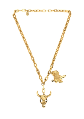 Elizabeth Cole Rowdy Necklace in Metallic Gold.