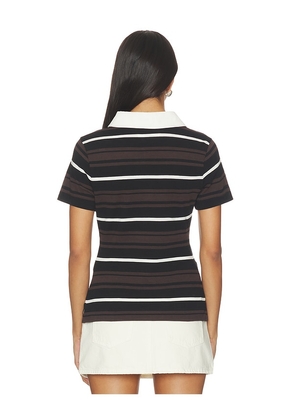 ALIGNE Maiden Stripe Polo in Black. Size 0. Also in 10, 12, 2, 6, 8.