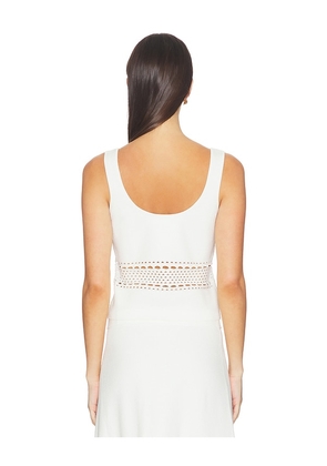SIMKHAI Fitzgerald Open Stitch Knit Tank in Ivory. Size L. Also in M, S, XS.