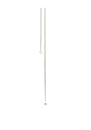 Loren Stewart Heart Bolo Necklace in Metallic Silver.