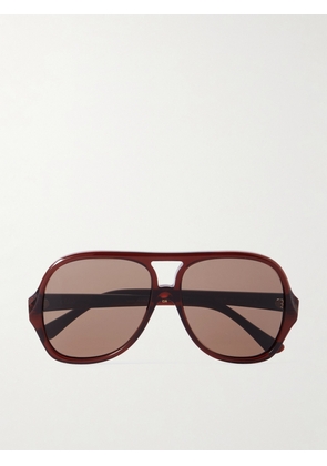 Chloé - Salomé Aviator-style Acetate Sunglasses - Brown - One size