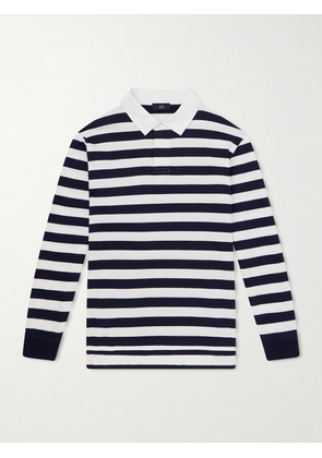 Dunhill - Striped Cotton and Cashmere Polo Shirt - Men - Blue - S