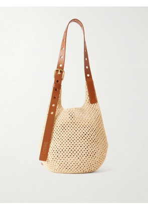 LOEWE - Paula's Ibiza The Punch Hole Leather-Trimmed Raffia Tote - Men - Neutrals