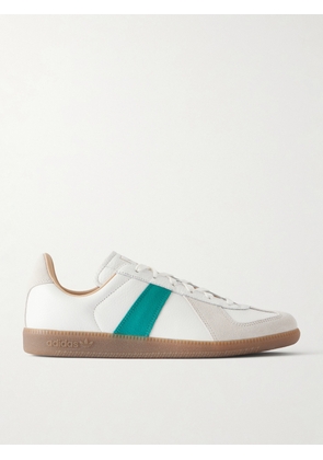 adidas Originals - Suede-Trimmed Leather Sneakers - Men - Green - UK 5.5