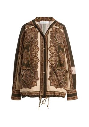 Zimmermann Mahon Cotton Paisley Hooded Shirt - Moda Operandi