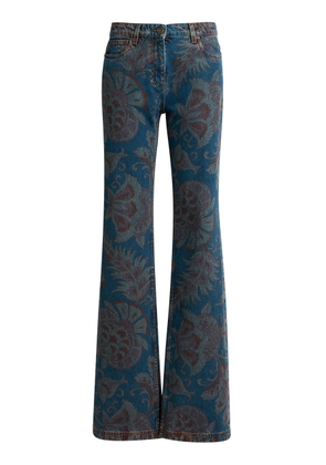 Etro Printed Rigid Low-Rise Straight-Leg Jeans - Moda Operandi