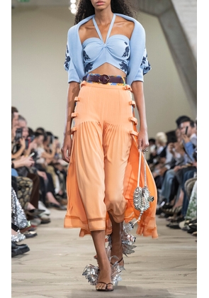 Rabanne Gathered Silk-Blend Midi Skirt - Moda Operandi